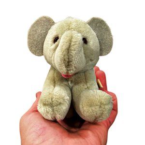 Vintage R Dakin Gray Elephant Plush 5 Inch MINI Stuffed Animal Felt Ears Tail